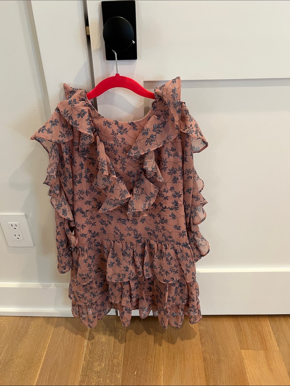 Bardot Dusty Rose Floral Ruffle Dress